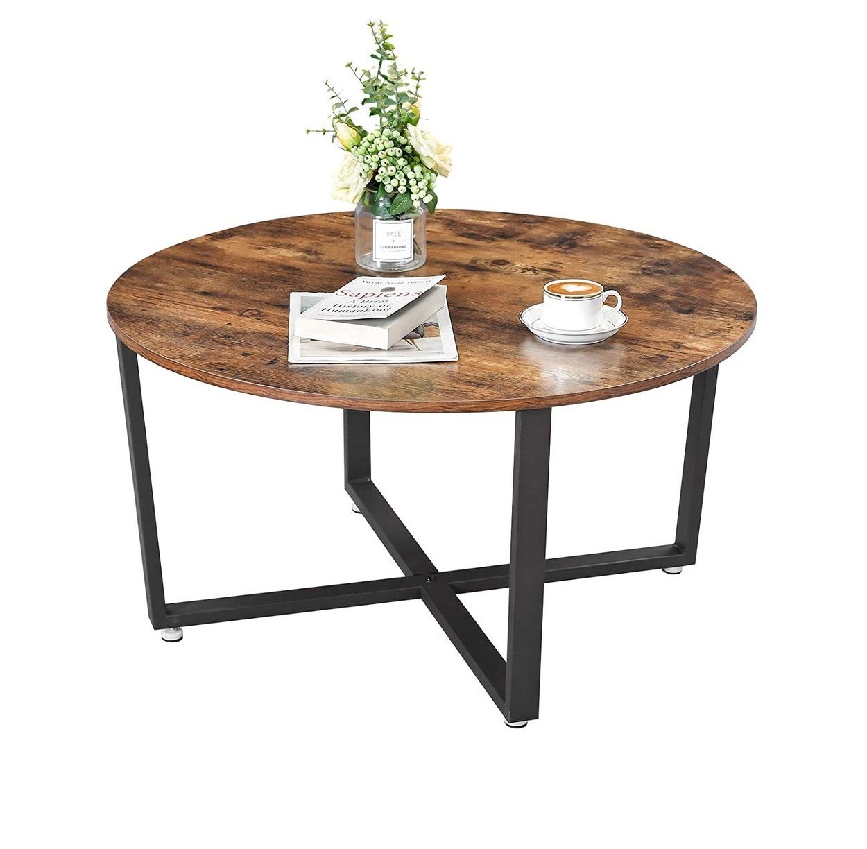 surfen sieraden borduurwerk Industriële salontafel rond - iBella Living - Moderne meubels
