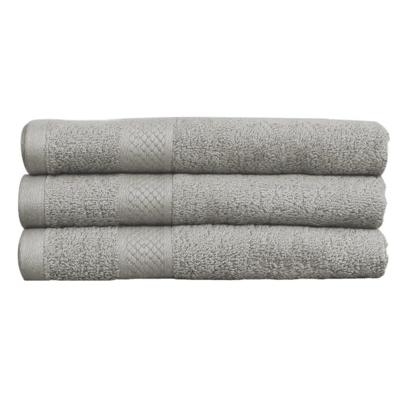 iBella Living handdoek set van 3 licht grijs